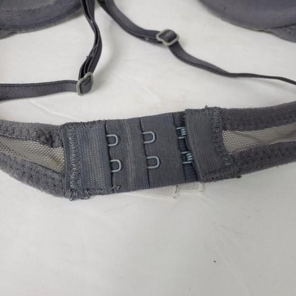 Target Womens Gray Lace Push Up Adjustable Strap Bra Size 34B - Picture 5 of 7